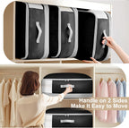 Comforter Storage Bag - 130L Large Capacity Blanket Storage Bags 4-Layer Ultra Space Saving Self Compression Organizer, Washable Compression Bags for Storage Comforter Blanket, 4-Pack, Black
