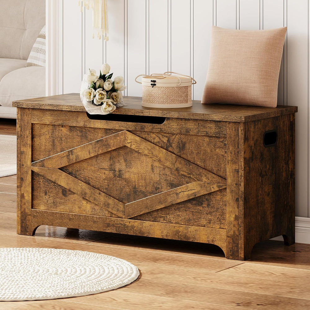 GAOMON Storage Chest, Wooden Storage Bench, Modern Style Lift-Top Shoes Bench...