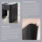 23.6" Tall Modern Nightstand Set of 2, 22" Wide Curved Bedside Table with Charging Station, Wooden Night Stand with 1 Storage Drawer, Large End Table for Bedroom, Living Room, Dark Grey