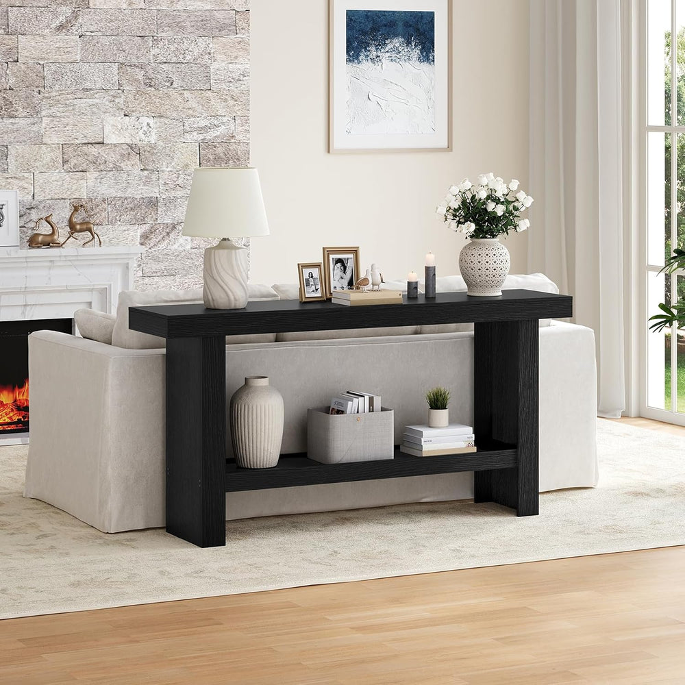 MAHANCRIS Console Table, 47.2'' Black Entryway Table for Hallway, Nar...