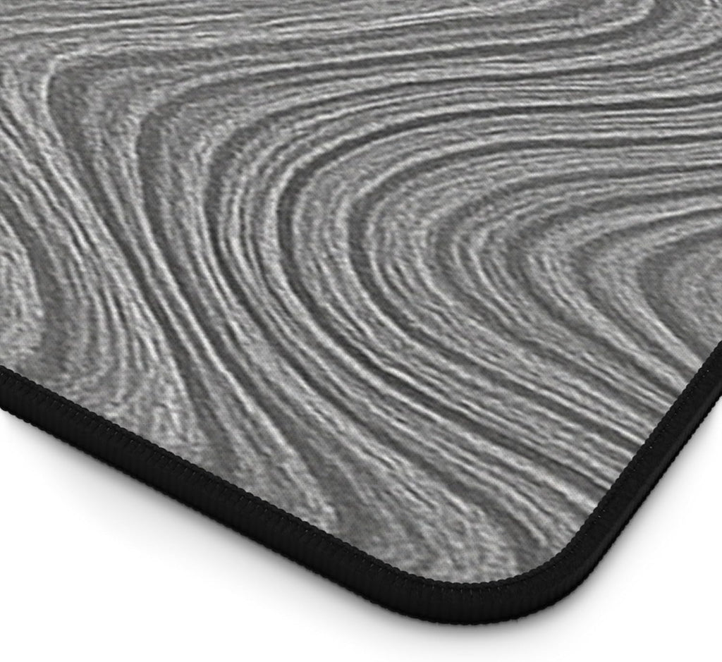 Brushed Metal Texture Desk Mat - Extended Mouse Pad & Desk Pad, Neoprene Surface, Non-Slip Rubber Base, Stitched Edges, Desk Protector for Keyboard & Mouse, Sizes 12x18/12x22/16x32 (Damascus, 12x22)