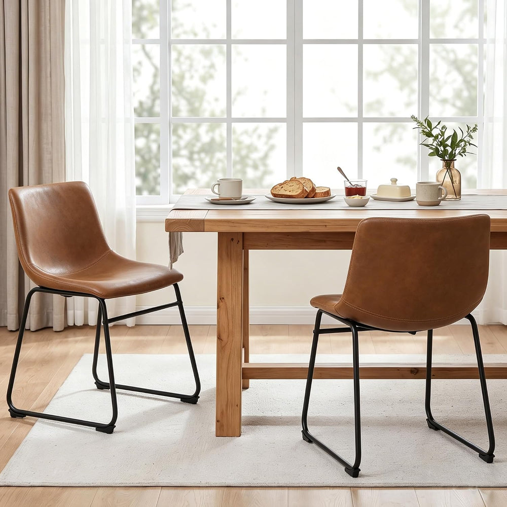 GOTMINSI Dining Chairs Set of 4, 18 Inch Modern Dinner Chairs, PU Leather Arm...