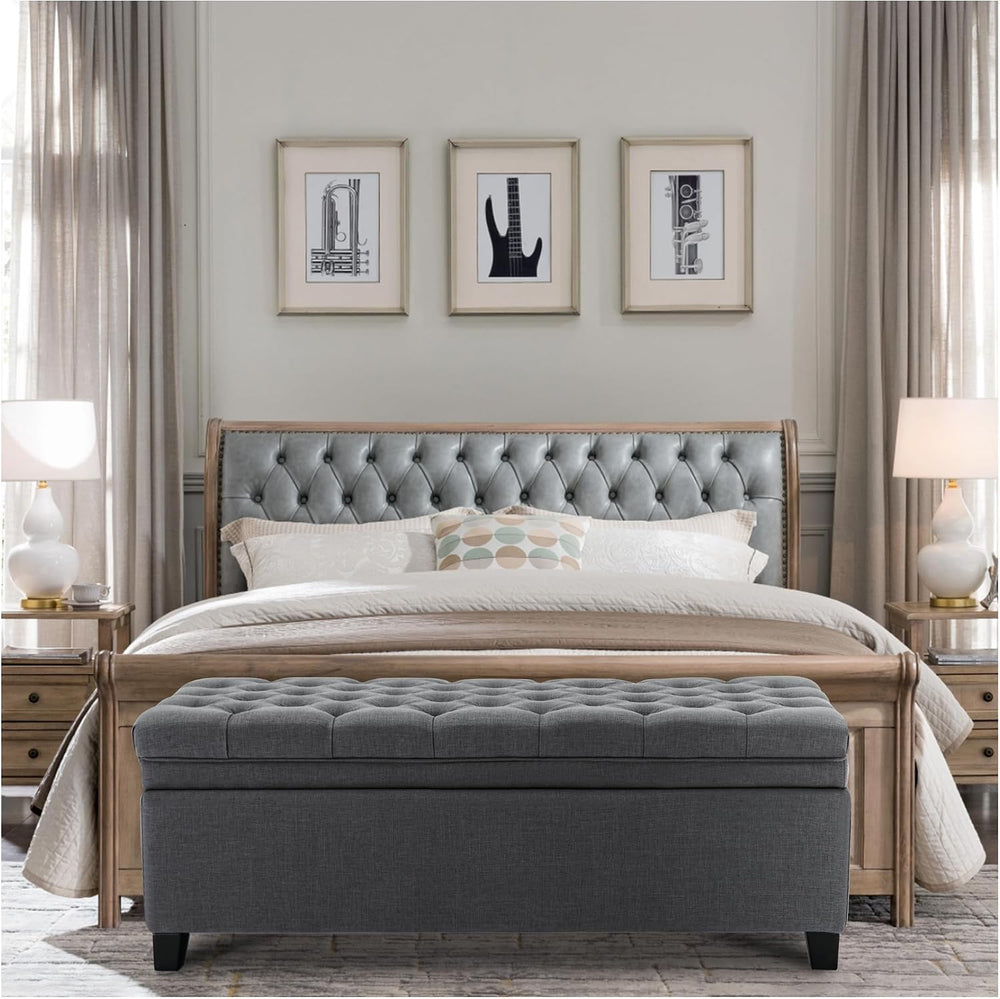 51" Storage Ottoman for Bedroom & Living Room, End of Bed Bench with...