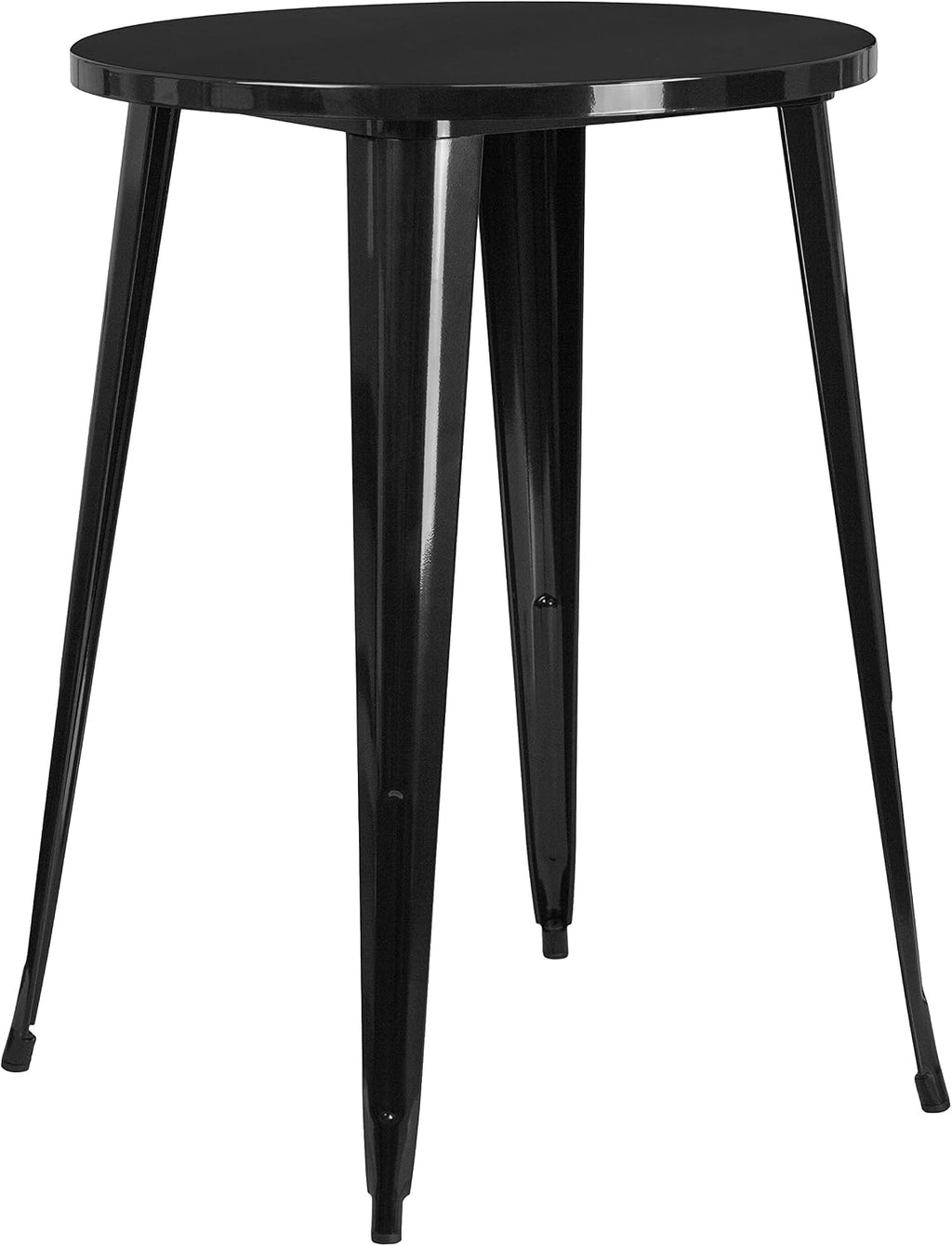 Flash Furniture Philip Commercial Grade 30" Round Black Metal Indoor-Outdoor Bar Height Table