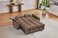 65-inch Multifunctional Loveseat Pull Out Sleeper Sofabed W/Cupholders, Oversized 3-in-1 Convertible Love Seat with Pull-Out Sleeper Couch Bed, Storage, USB Ports, Side Table for Living Room Bedroom