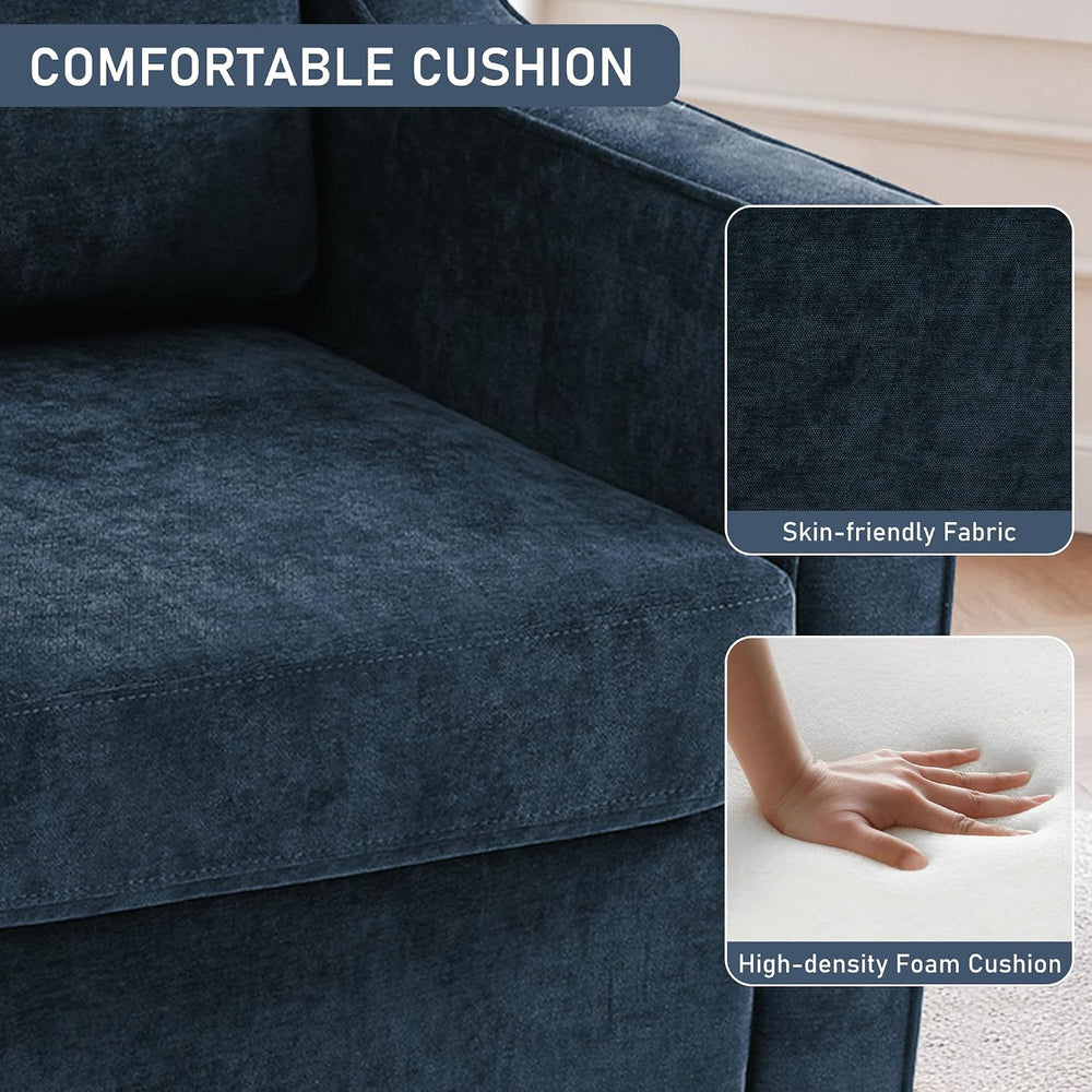 Swivel Accent Chairs Set of 2, 360° Swivel Armchairs with Deep Seat, Navy