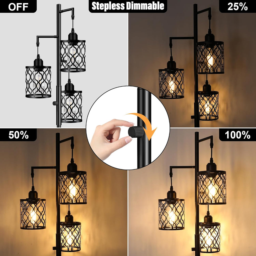 73" Dimmable Farmhouse floor lamps for living room, Industrial Tree Floo...
