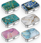 Pill Box 2 Compartment Small Pill Case,Portable for Pocket or Purse Pill Organizer Pill Container Holder to Hold Vitamins, Medication, Fish Oil and Supplements(6PCS)
