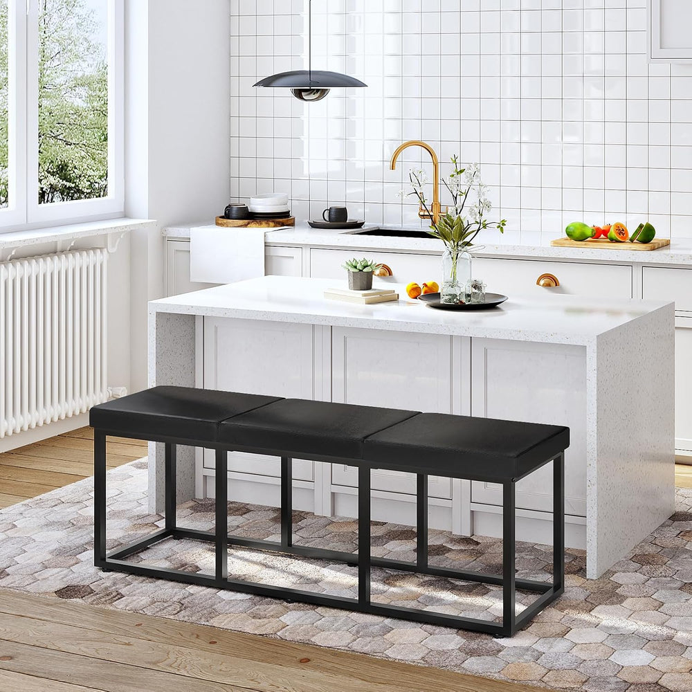 HOOBRO Dining Bench, Dining Room Bench with PU Leather Upholstered Seat, for ...
