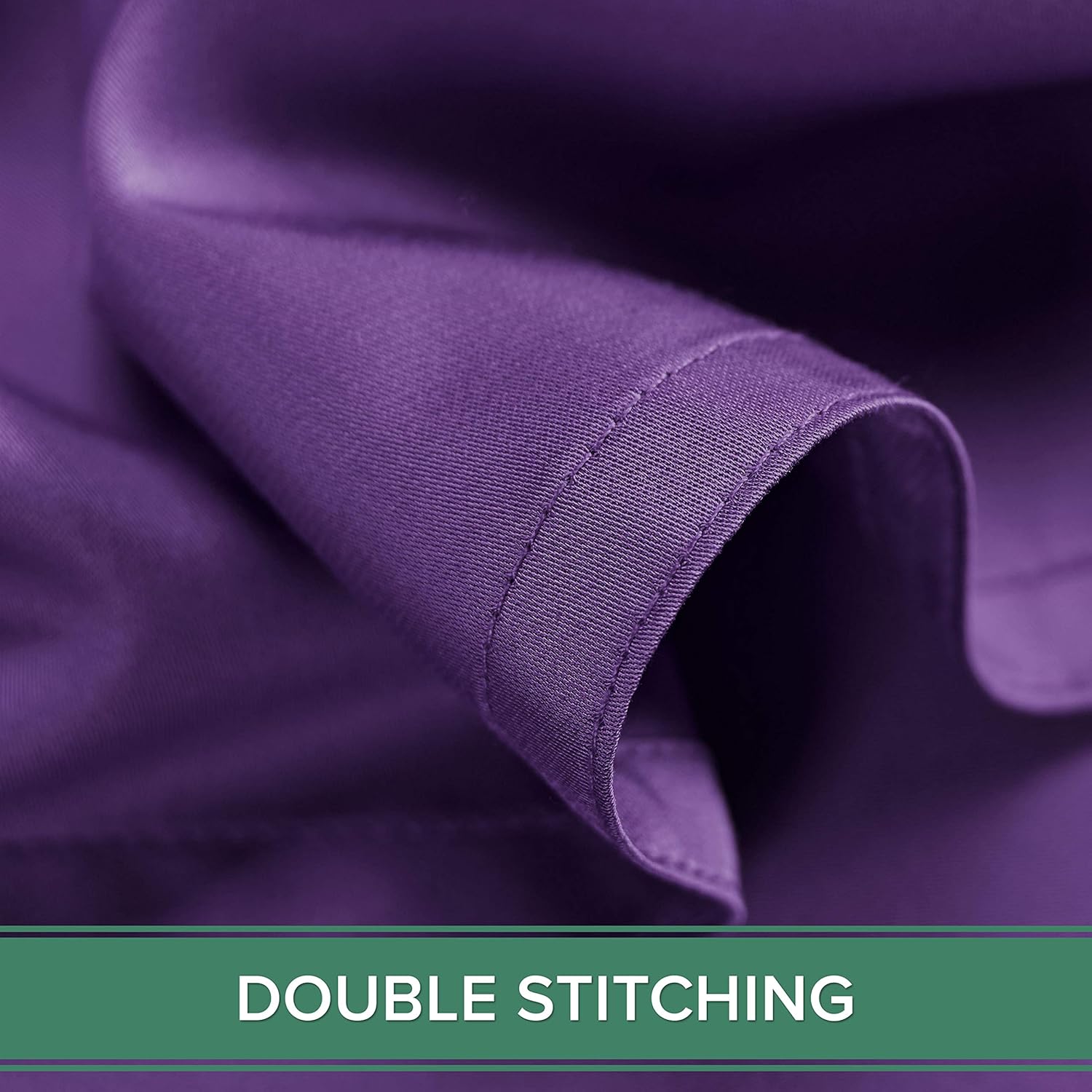 King Pillowcases by Pure Bamboo, Genuine 100% Organic Viscose Derived from Bamboo, Luxuriously Soft & Cooling, Double Stitching, Envelope Closure (2 King Pillowcases, Purple)