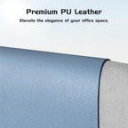 Aothia Leather Desk Pad Protector, Office Desk Mat, Large Mouse Pad, Laptop Desk Pad, Non-Slip PU Leather Desk Blotter, Waterproof Desk Writing Pad for Office and Home (Denim Blue, 47" x 24")