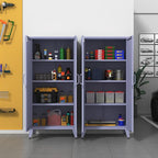 Heavy Duty 61" Lockable Pantry Cabinet, 2-Door 4-Tier Storage Cabinet with 3 Adjustable Shelves, Purple Metal Kitchen Cabinet for Kitchen, Living Room, School Tool Storage, 61"H X 27.6"W X 13.8"D