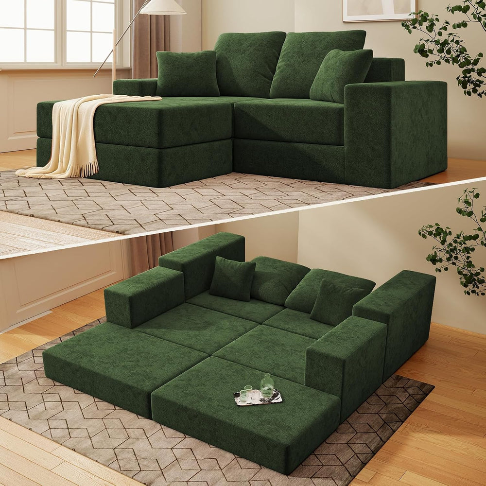 Cloud Modular Sectional Sofa, Comfy Couch for Living Room, Modern L-Shaped Co...