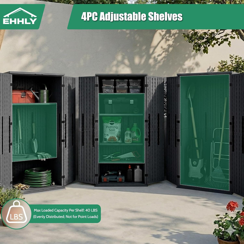 EHHLY Heavy Duty Tall Storage Cabinet Outdoor Weatherproof, 28 Cuft Garage St...
