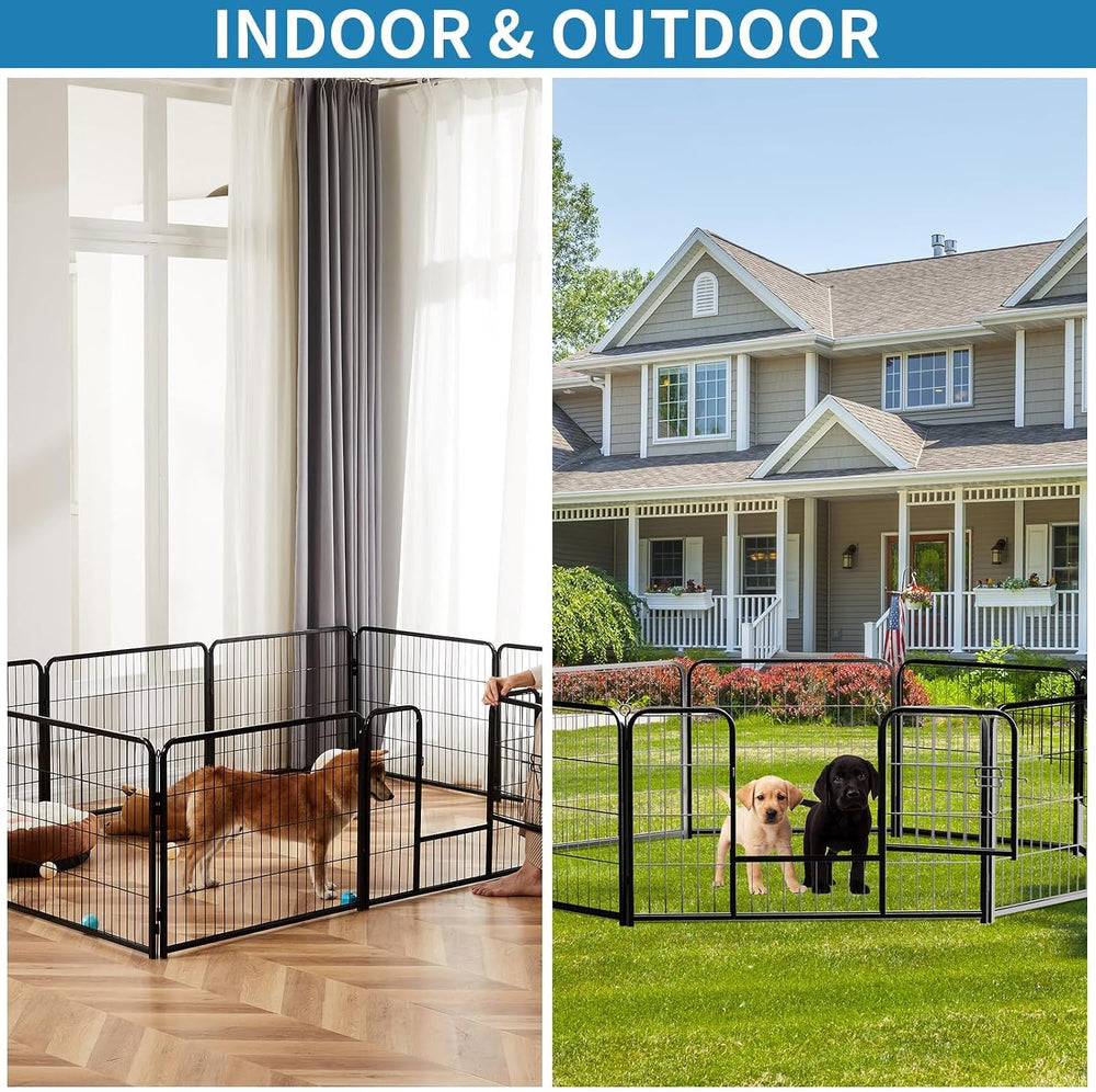 NEWBULIG Dog Playpen Indoor 24 Inch 16 Panels, Metal Outdoor Dog Fence Pen