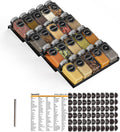 SpaceAid Spice Drawer Organizer with 20 Spice Jars, 386 Spice Labels, 4 Tier Seasoning Rack Tray Insert for Kitchen Drawers, 9-1/2" Wide x 17-1/2" Deep