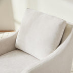 VKNOW Upholstered Dining Chairs Set of 2, Modern Kitchen Chairs Dinner Chairs with 4 Casters, Chenille Armchair for Bedroom Reading Room Living Room, Beige