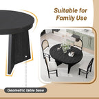 Ball & Cast Retro 5 Pieces Dining Table Set with 4 Upholstered Chairs,Kitchen Table and Chairs for 4 W/ 58" Round Extendable Kitchen Desk,for Small Space,Apartment,Dining Room,Espresso