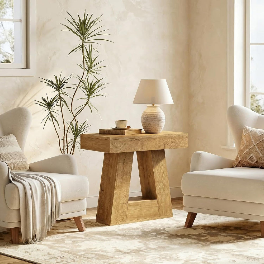 Tribesigns 24" Side Table, Narrow End Table with 2-Tier Storage Shelf, F...