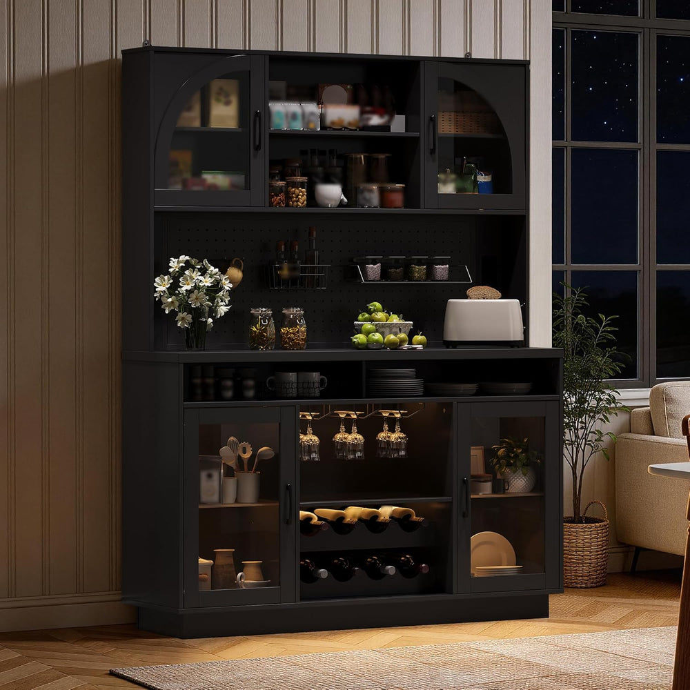 BINGTOO 71" Tall Kitchen Pantry Cabinet with Charging Station, 54" ...