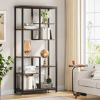 Tribesigns 6-Tier Tall Bookshelf Set of 2, Industrial 8-Shelf Open Bookcase Storage Display Book Shelves for Living Room, Home Office