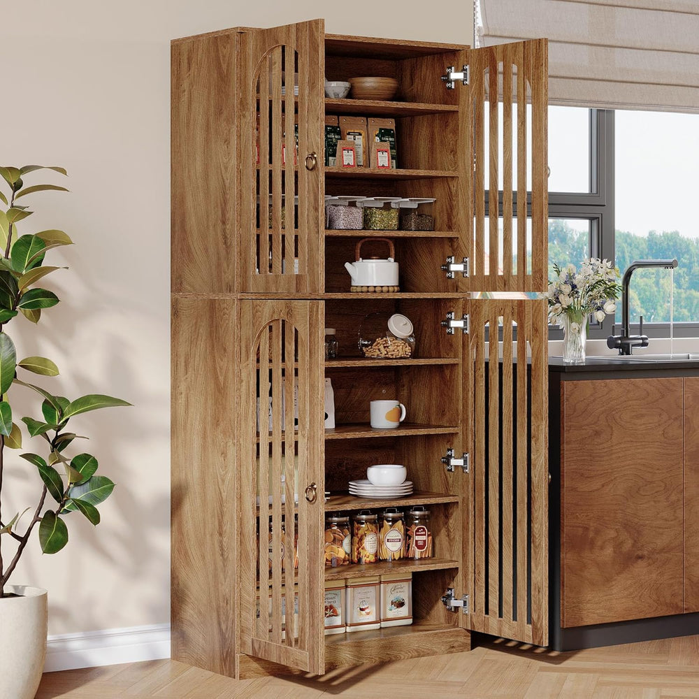 Tribesigns 70.86" Tall Kitchen Pantry Cabinet, Farmhouse Storage Cabinet...