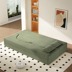 Convertible Folding Sofa Bed, 2-in-1 Full Size Floor Boneless Couch Bed, Corduroy Loveseat sleeper Couch Floor Sofa, Memory Foam Sleeper SofaBed, Small couches for small spaces, No Assembly, Green