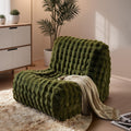 CAODOC Bean Bag Chair for Adults, Giant Oversized Fluffy Bean Bag for Fireside, Big Bean Bag Lounger Floor Chair for Home, Apartment, Gaming Venue, Dorm, Green