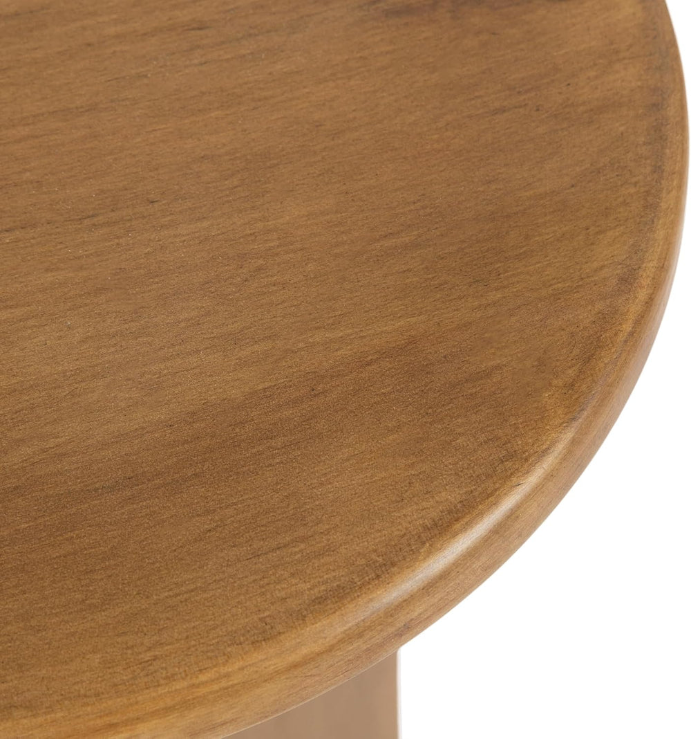 Kate and Laurel Sora Modern Wooden Round Drink Table, 12 x 12 x 22, Rustic Br...