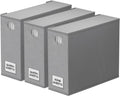 SpaceAid 3 Pack Bed Sheet Organizers and Storage, Foldable Sheet Organizer for Linen Closet, Sheets Set Folder Keeper with Window XL (Queen & King Size) Bedding Container (Gray, 3 Pack)