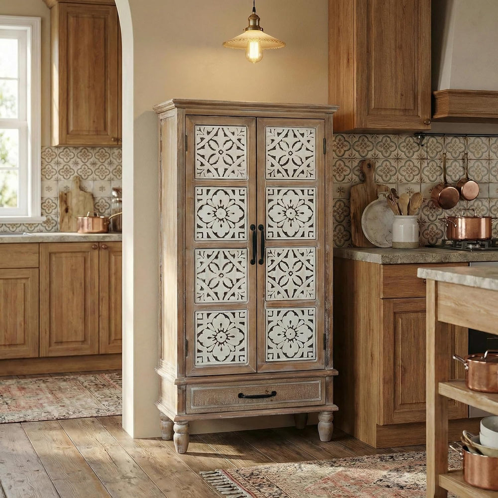 LKTART KTART 55'' Tall Kitchen Cabinet,Narrow Pantry Storage Cabinet ...