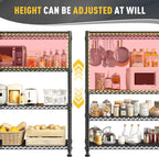 REIBII Wire Shelving Unit Storage Shelves Metal Shelves Heavy Duty Shelving Adjustable Garage Storage Wire Shelf Pantry Shelves for Bedroom Kitchen Rack 35.5''W x 14''D x 59''H