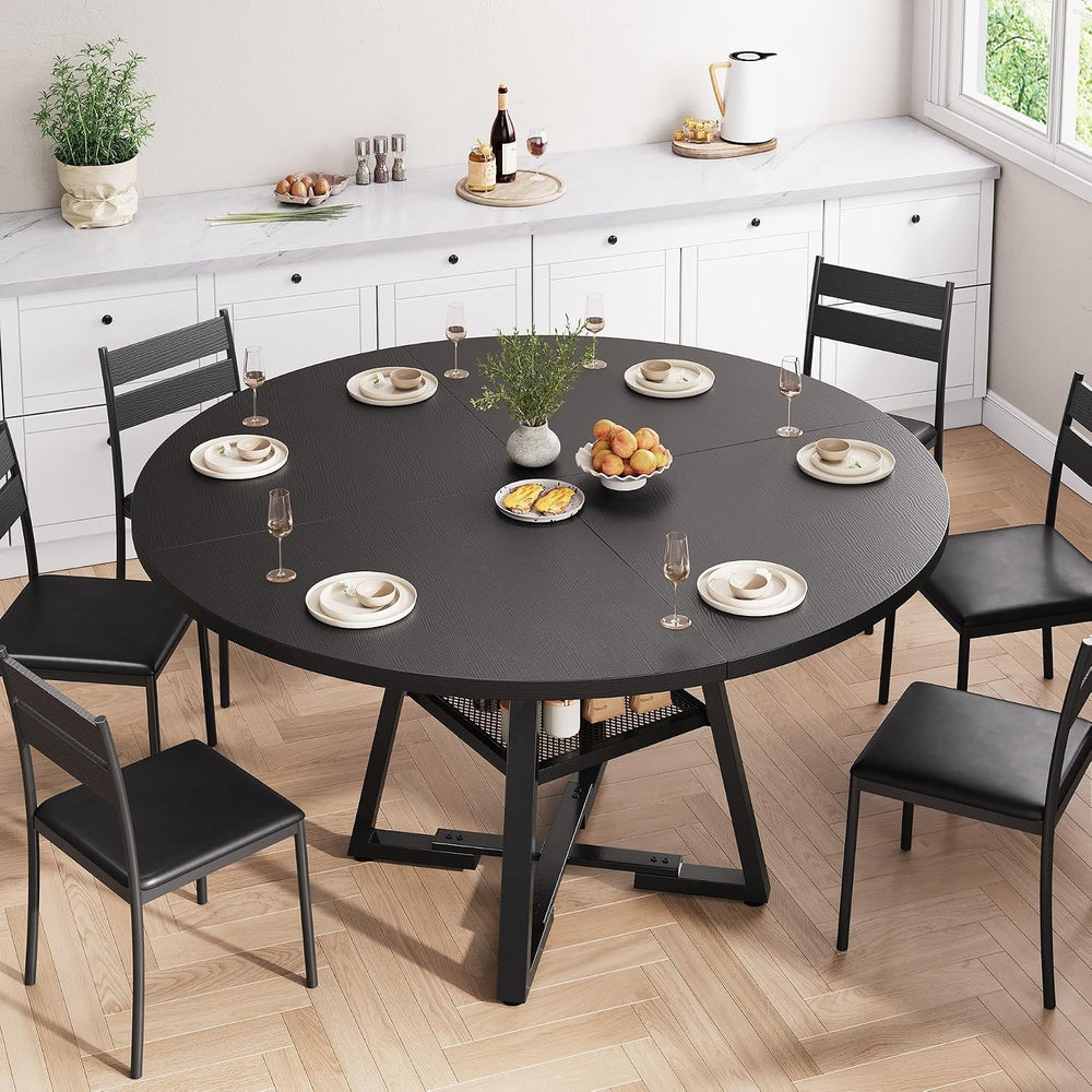 Large Round Foldable Table Top, 47.2-70.9'' inch Wood Table Top, Roun...