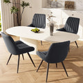 Modern Dining Chairs Set of 4,Upholstered Dining Room Chairs with Thick Cushions,Fabric Comfy Dining Chairs with Metal Legs for Dining Room Dark Grey