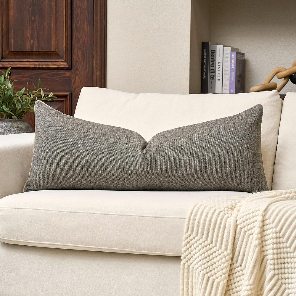 Yangest Neutral Floral Pillow Cover 14 x 36 Inches, Vintage Chenille Accent T...