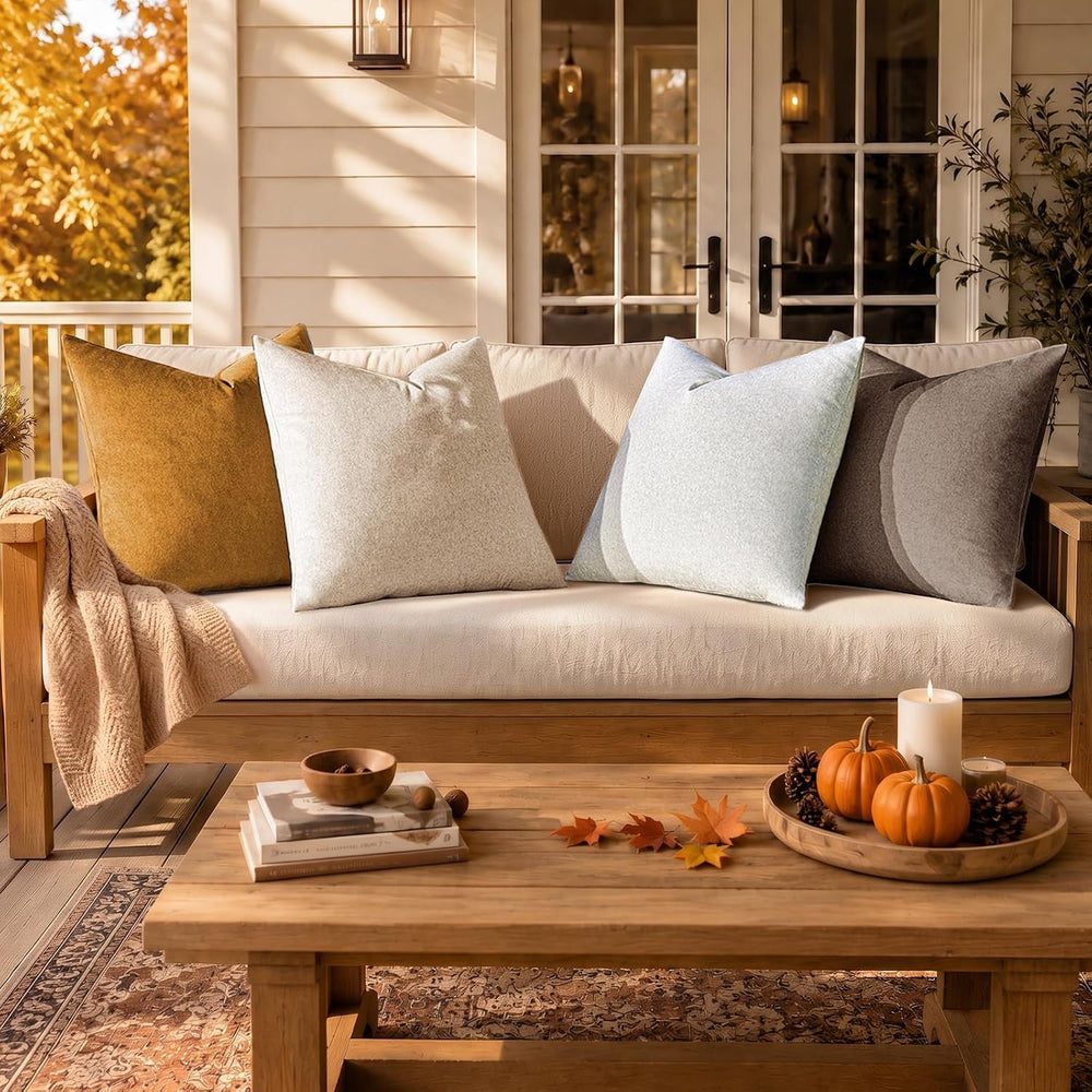 a moment Waterproof Throw Pillow Covers Set of 4,20x20 Inch Outdoor Stain Res...