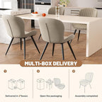 Nalupatio Dining Chairs Set of 4, Modern Dining Room Chairs Comfy Backrest Thick Upholstered Kitchen Chairs 19IN Height with Metal Legs Beige