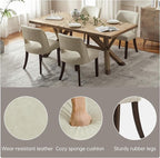 VKNOW Modern Dining Chairs Set of 6, Faux Leather Upholstered Dining Room Chair Kitchen Chairs, Farmhouse Dinner Chair for Kitchen Dining Room, Beige