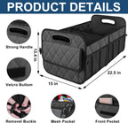 Deosk Car Trunk Organizer for SUV, Car Organizers and Storage with 6 Pocket, Car Accessories for Women/Men 70L Waterproof Polyester Trunk Organizer(Large, Charcoal)