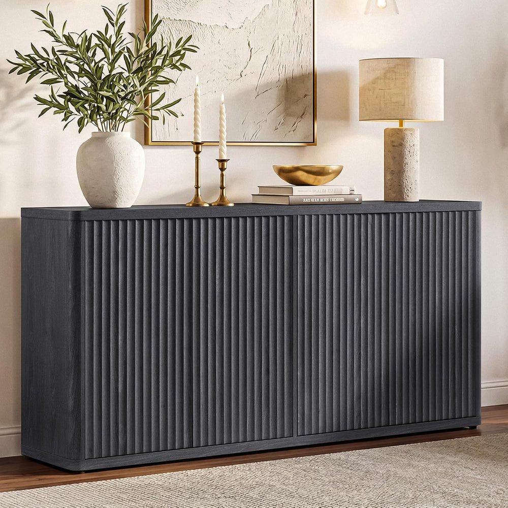 SICOTAS Buffet Cabinet with Storage Accent Sideboard with 4 Doors 66.3" ...