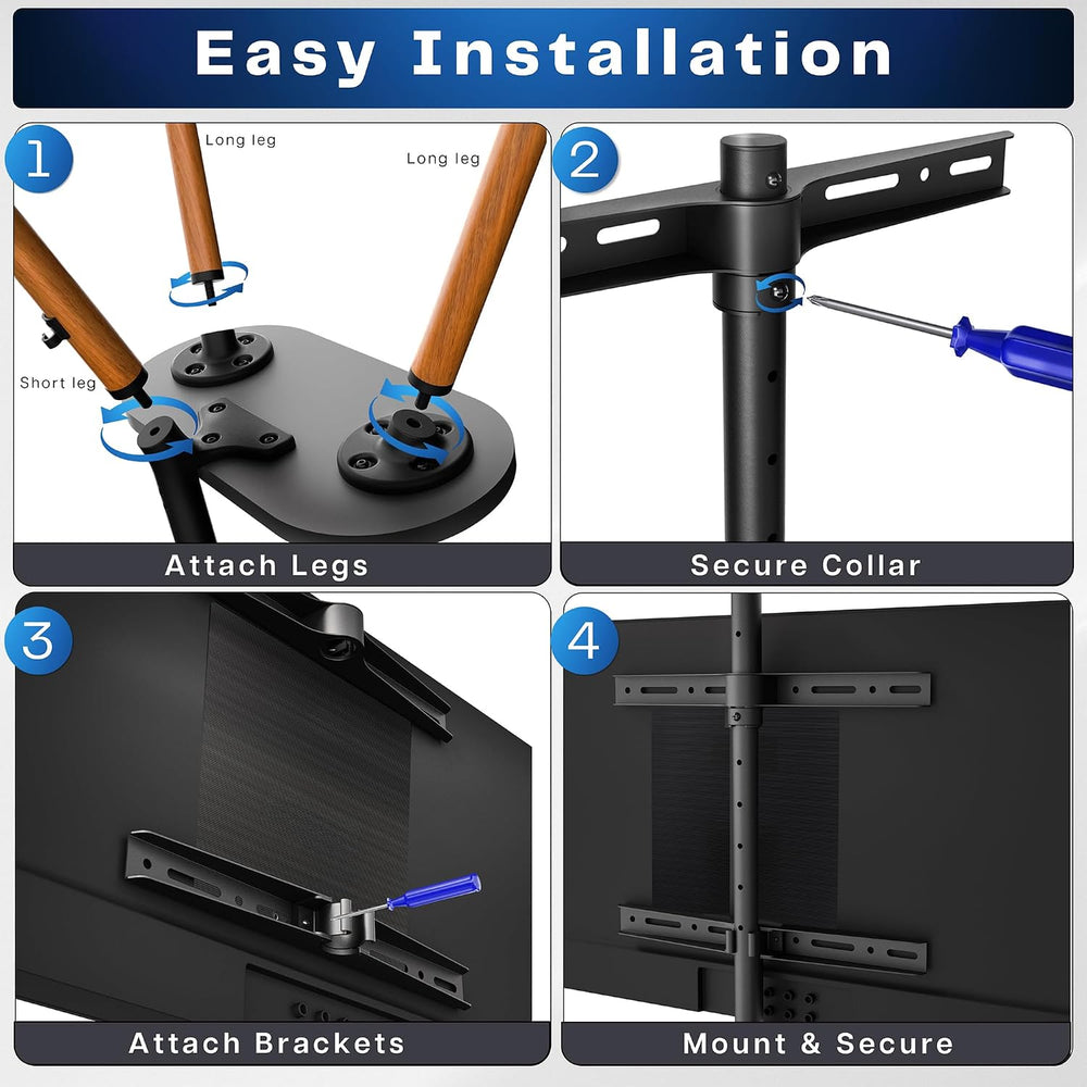 VIVO Easel TV Stand w/Storage Shelf, 43 to 65 inch Screens, STAND-TV65A-S | D...