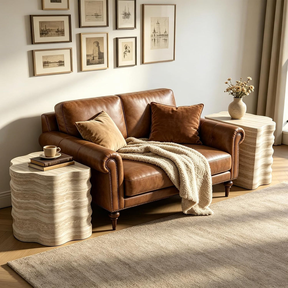 40" Nesting Set Living Room Coffee Tables, Accent Tea Table with Wooden ...
