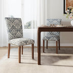 Stylish Dining Chairs Set of 2, Upholstered Parsons Dining Room Chair with Nailhead Trim, Kitchen Room Chair with Thick Cushions and Wood Legs, Nailhead Trim, SKY2050A-03