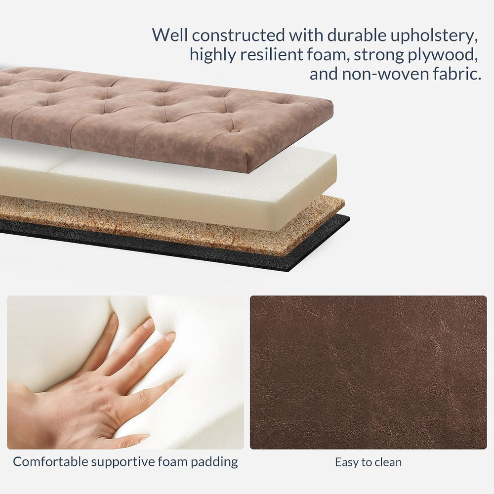 BELLEZE Storage Ottoman, Tufted Ottoman with Close Hinge, Foot Rest for Livin...