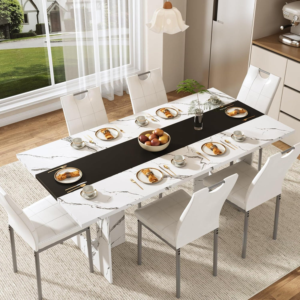 St.Mandyu 71 Inch Rectangle Dining Table for 4-8 People, Long Kitchen Dinner ...