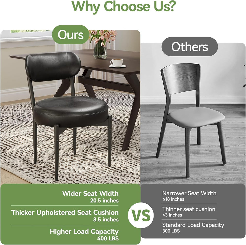 Welzona Upholstered Dining Chairs Set of 2, Dining Room Chairs with Sturdy Me...