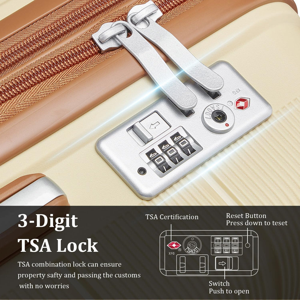 Polypropylene Hard Case Luggage Set, Apricot Cream | Polypropylene Constructi...