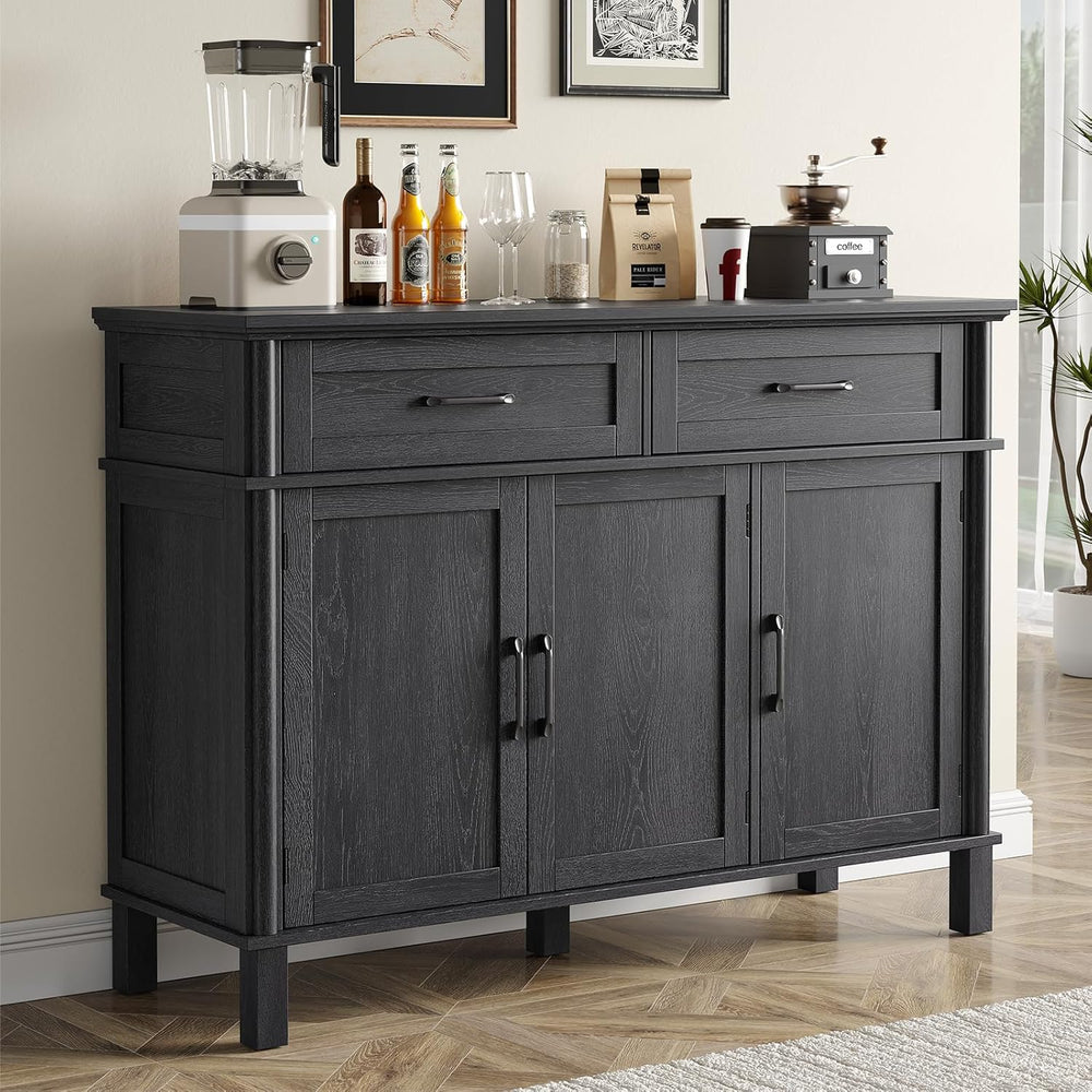48 Inch Sideboard Buffet Cabinet with Storage, Farmhouse Coffee Bar Cabinet w...
