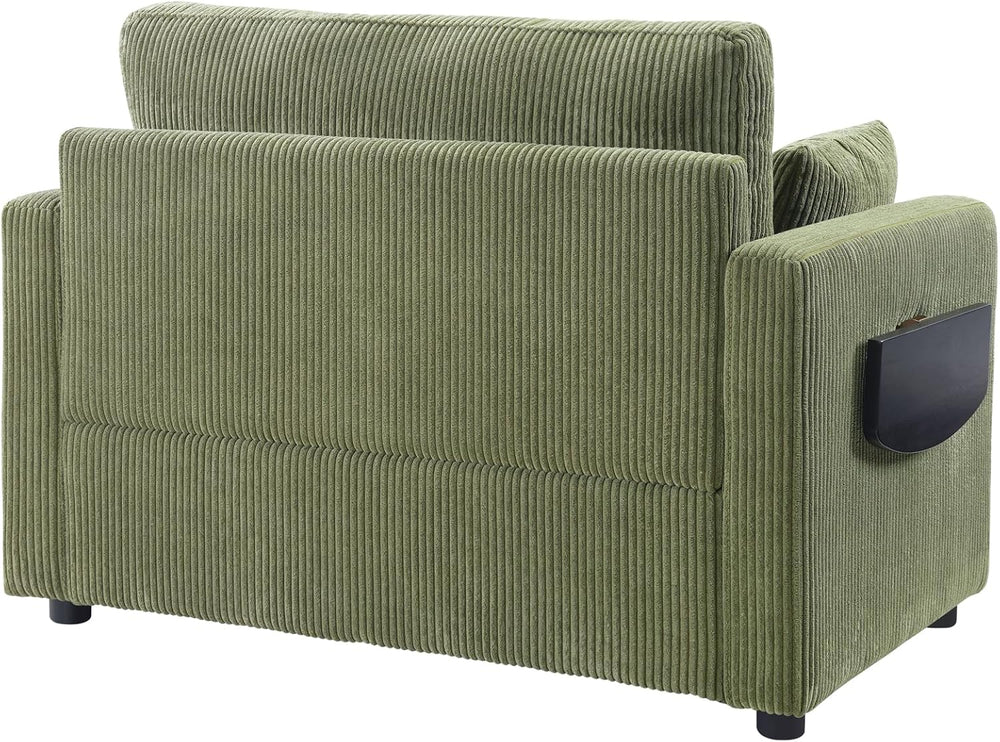 Twin Size Sofa Bed 47.2" Sleeper Sofa Loveseat Sofa with a Foldable Matt...