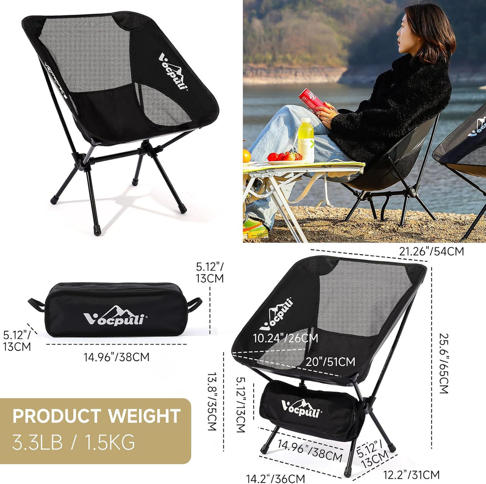 Camping Chair, Lightweight Folding Backpacking Hiking Chair, Compact Portable...
